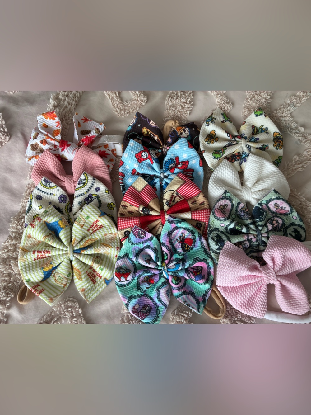 Assorted Pink & Multicolor Bow Headband Set for Kids